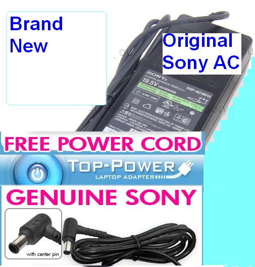 Sony PCGA-AC19V5 PCGA-AC19V7 19.5V 6.2A AC Adapter - Click Image to Close