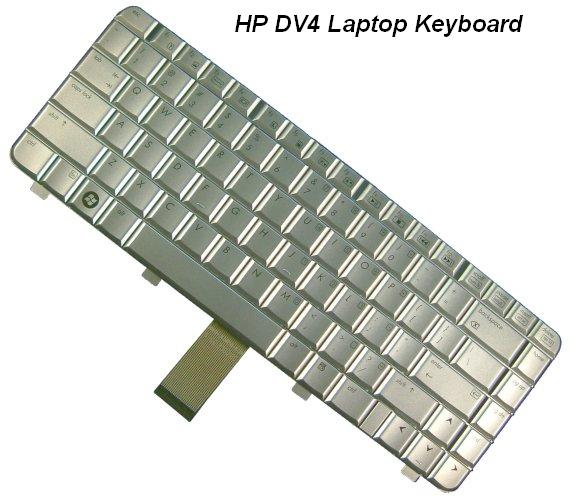 HP Pavilion DV4 DV4-1000 Keyboard US Glossy Silver - Click Image to Close